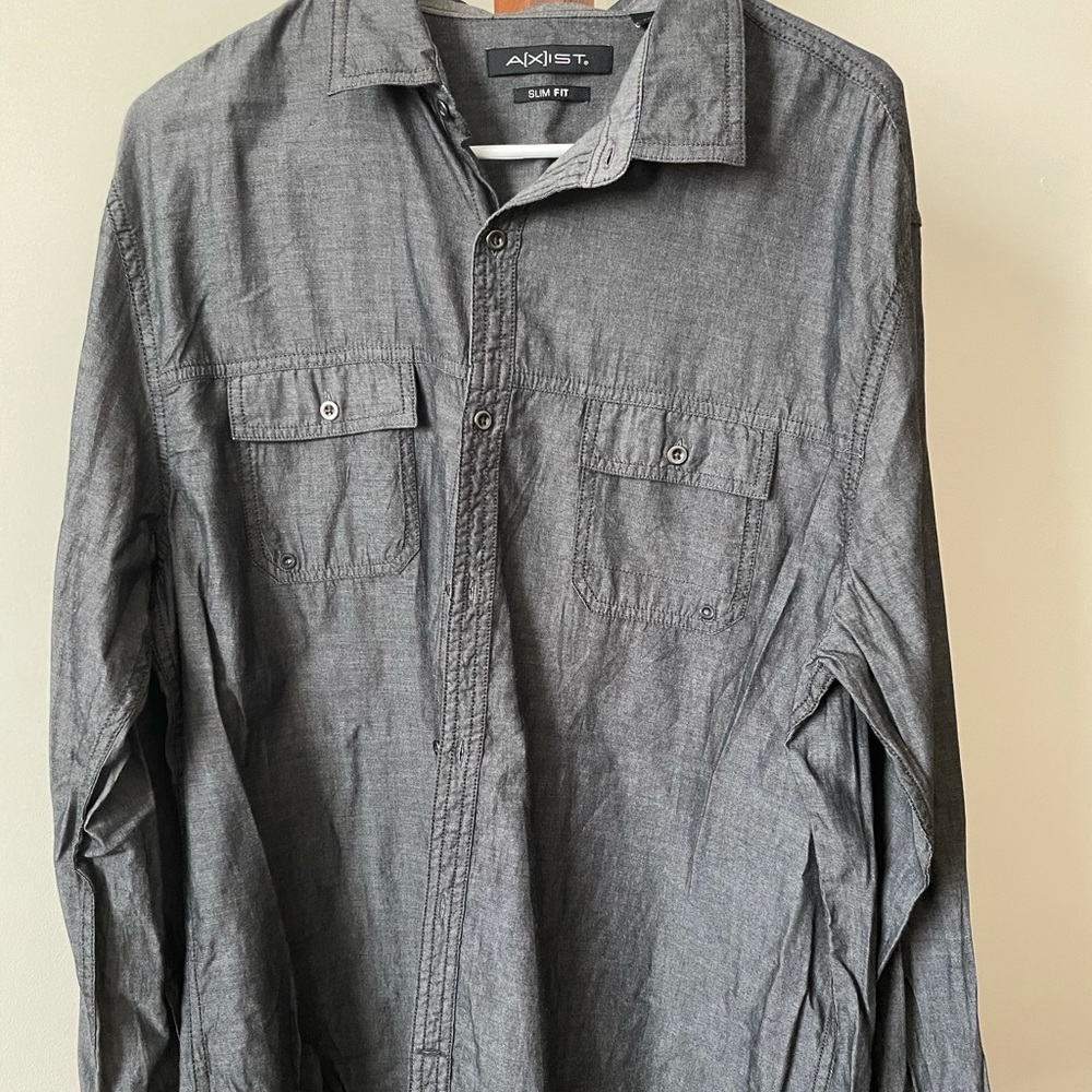 Large Slim Fit Denim look Casual Buttondown